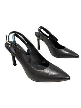 Seychelles Girl Boss Leather Black Heels Size 7.5 New